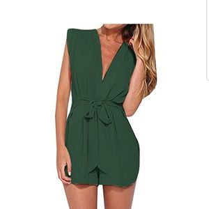 Forest green romper